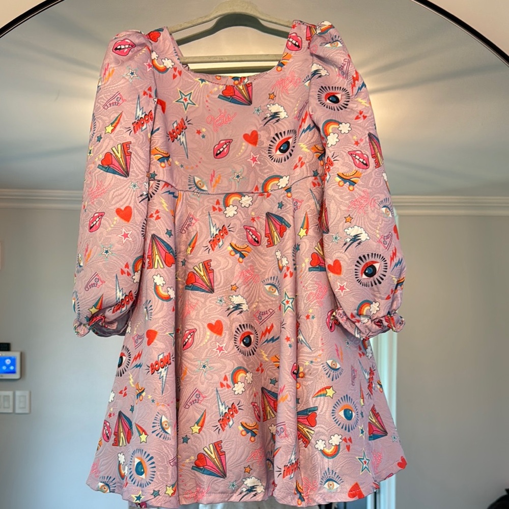 Lola + The Boys Pink Puff Sleeve Sundress